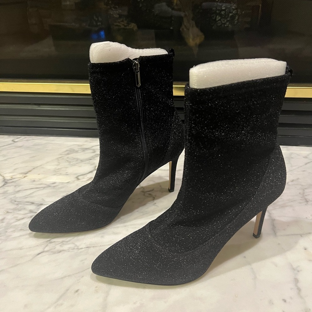 Sam Edelman Elegant Black Glitter Ankle Boots- NEW, NEVER WORN